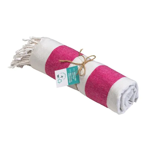 Serviette de plage / Paréo en coton recyclé de 180 gr/m2 avec frange, mesure 90x170 cm Serviette de plage / Paréo en coton recyclé de 180 gr/m2 avec frange, mesure 90x170 cm