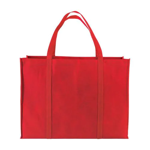 Shopper maxi avec soufflet en TNT 100 g/m2 cousu avec anses longues Shopper maxi avec soufflet en TNT 100 g/m2 cousu avec anses longues