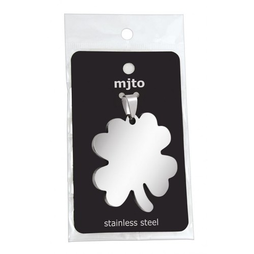 PENDENTIF TREFLE A QUATRE FEUILLES ACIER