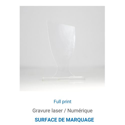 Trophée en plexiglas COUPE - France 3 mm Trophée en plexiglas COUPE - France 3 mm
