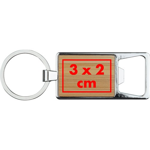 Bamboo key ring with bottle opener