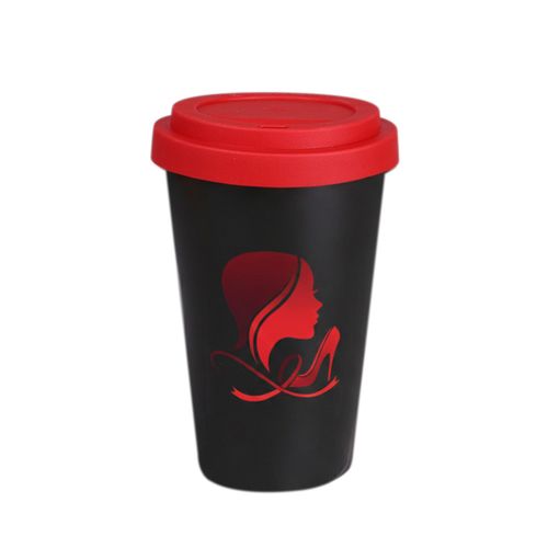 Beker Freedom Classic 280ml satijnzwart/rood