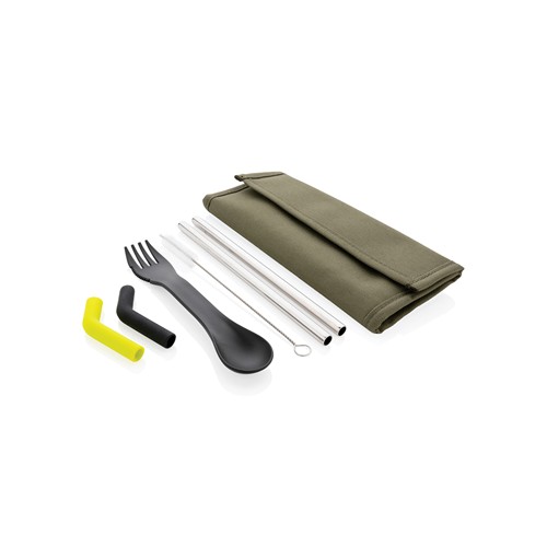 Tierra 2pcs straw and cutlery set in pouch Tierra 2pcs straw and cutlery set in pouch