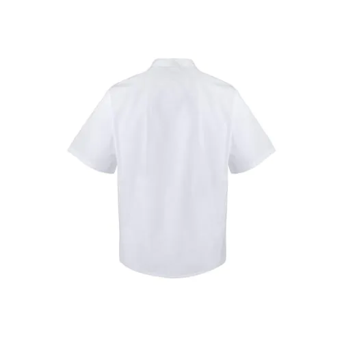 VL DURGA. Kurzärmelige Kochjacke aus Popeline (110 g/m²) aus Baumwolle (35 %) und Polyester (65 %)