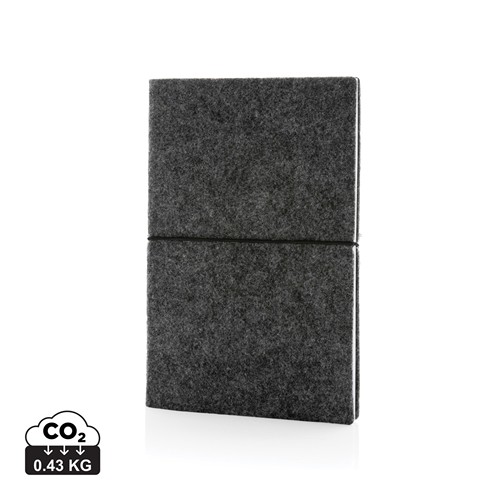 Cahier A5 à couverture souple en feutre recyclé certifié GRS Cahier A5 à couverture souple en feutre recyclé certifié GRS