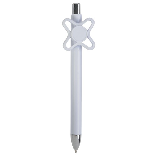 White plastic snap pen with coloured spinner. Centre of the spinner to be customised