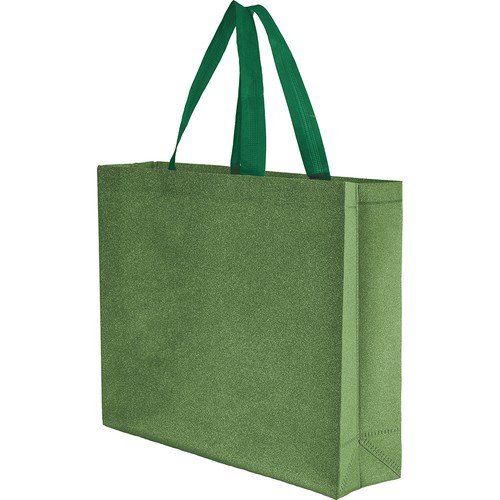 * BORSA SHOPPER CON SOFFIETTO TERMOSALDATA IN TNT GLITTERATO (130 gr/mq)