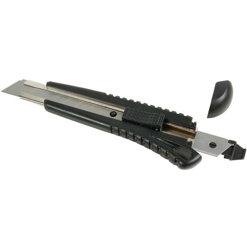 ABS Stanley knife with locking mechanism, large, 2 spare blades