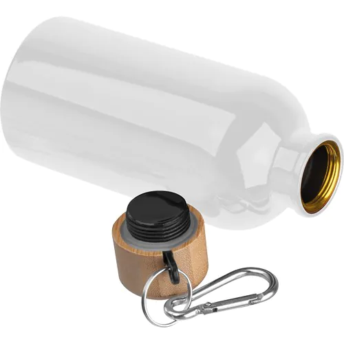 Stainless steel drinking bottle with carabiner, 400ml Stainless steel drinking bottle with carabiner, 400ml