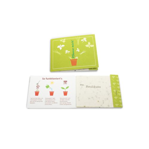 Card with 3 sheets of seedpaper Card with 3 sheets of seedpaper