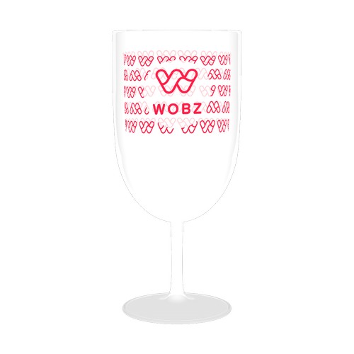 Copas de vino personalizadas Events blancas en PP - Serigrafía 1 color