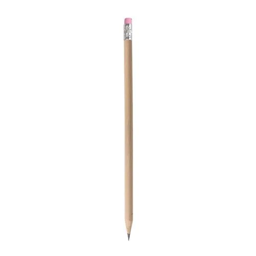 Crayon HB en bois naturel avec mine graphite avec gomme de couleur (trempée)
