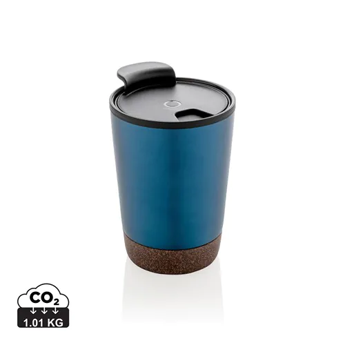 GRS gerecycled PP en roestvrijstalen kurk koffiebeker GRS gerecycled PP en roestvrijstalen kurk koffiebeker