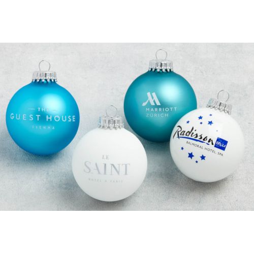Christmas baubles with logoprint - 7cm - 1c Christmas baubles with logoprint - 7cm - 1c