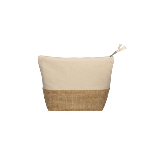 290g/ m2 cotton beauty case , with jute base and zip closure 290g/ m2 cotton beauty case , with jute base and zip closure