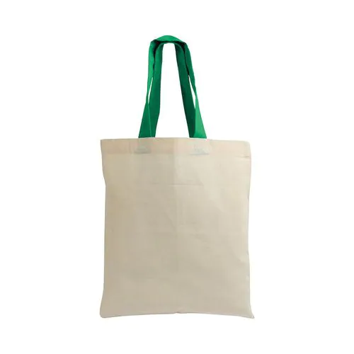 135 g/m2 natural cotton mini shopping bag with coloured short handles 135 g/m2 natural cotton mini shopping bag with coloured short handles
