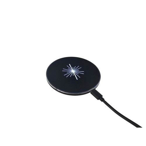 Anneau LED de chargeur sans fil avec logo lumineux LED 15W noir Anneau LED de chargeur sans fil avec logo lumineux LED 15W noir