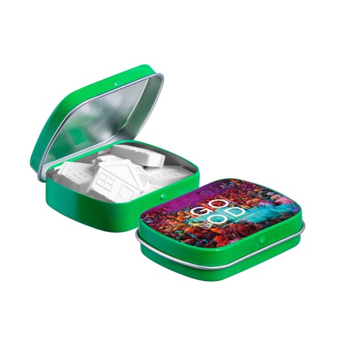 Mini hinged tin with shape mints