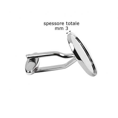 ROUND CUFFLINKS RECESSED 16 mm