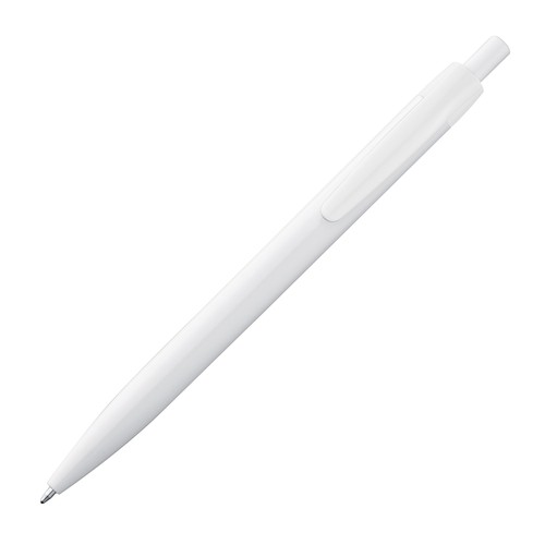 White plastic ball pen with coloured clip White plastic ball pen with coloured clip