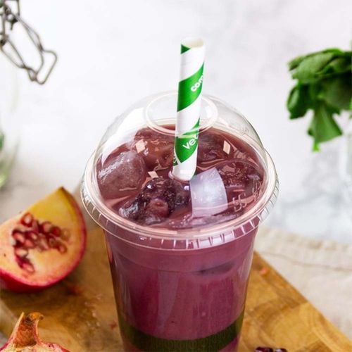 Compostable Domed Cup Lid with Straw Hole (fits 20oz) Compostable Domed Cup Lid with Straw Hole (fits 20oz)