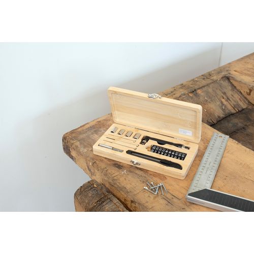 Boîte à outils de 27 pièces en bambou Elmar