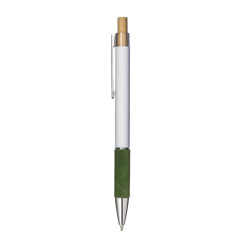 Boligrafo con pulsador de aluminio. Empunadura coloreada efecto aterciopelado Boligrafo con pulsador de aluminio. Empunadura coloreada efecto aterciopelado
