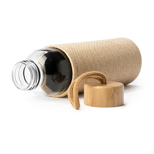 Bouteille en verre avec jute et bambou Navi Bouteille en verre avec jute et bambou Navi