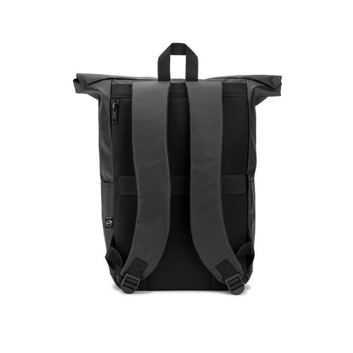 OSASCO BPACK. Sac à dos à roulettes avec système de fermeture à glissière permettant de rouler la partie supérieure pour l'adapter au volume du sac à dos, fabriqué en polyester recyclé 600D OSASCO BPACK. Sac à dos à roulettes avec système de fermeture à glissière permettant de rouler la partie supérieure pour l'adapter au volume du sac à dos, fabriqué en polyester recyclé 600D
