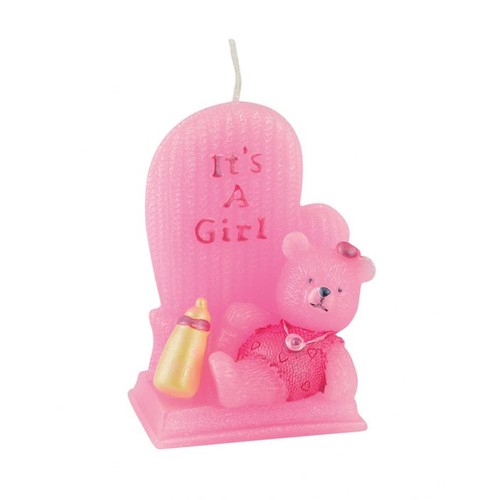 BOUGIE "OURSON" ROSE H80 MM BOUGIE "OURSON" ROSE H80 MM