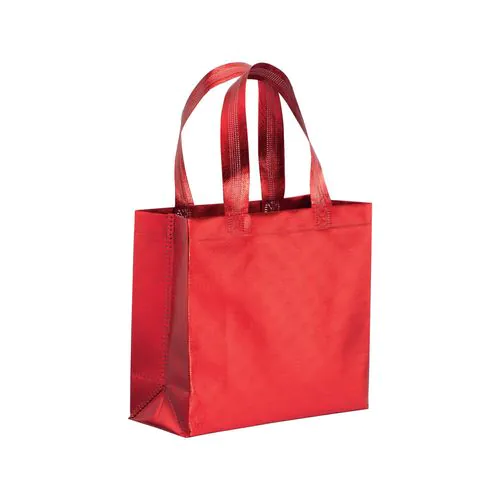 Sac shopper avec soufflet en non tissè laminé thermsoudé, anses courtes