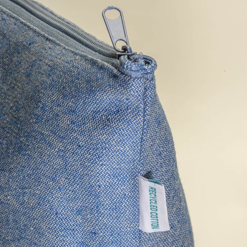 280 g/m2 recycled cotton beauty case with zip and gusset at base