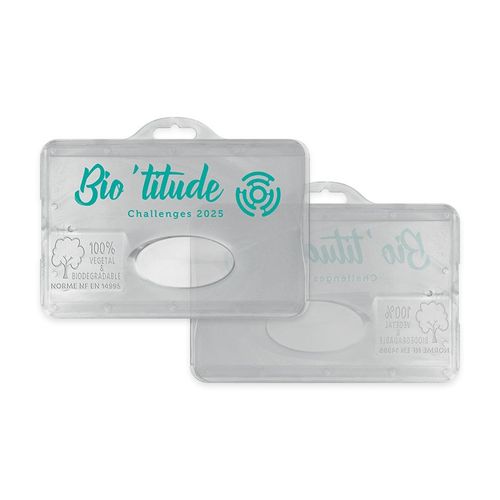 BADGE HOLDER WITH ATTACHMENT IN BIOCOMPOSITE