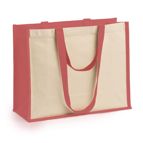 Bag made of laminated cotton, with colored melange Frangipane Bag made of laminated cotton, with colored melange Frangipane