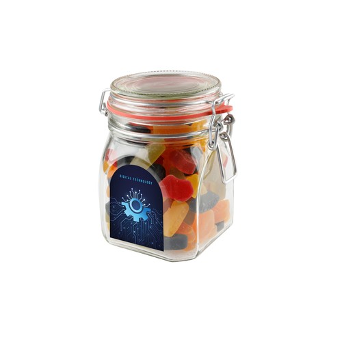 Weck jar 0,9 liters, filled with candy