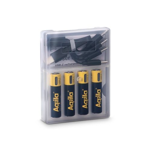 Batterie AAA ricaricabili Aqiila 600 mAh con USB-C, confezione da 4 Batterie AAA ricaricabili Aqiila 600 mAh con USB-C, confezione da 4