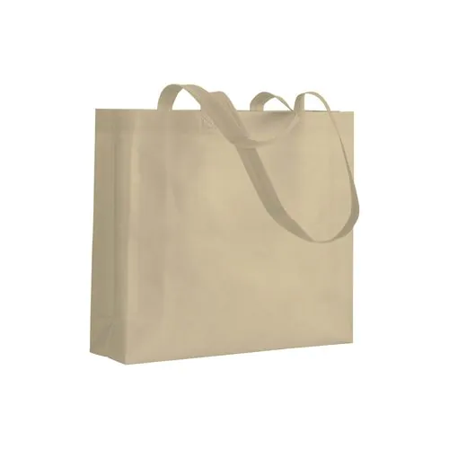 Heat-sealed 80 g/m2 non-woven fabric shopping bag with gusset and long handles Heat-sealed 80 g/m2 non-woven fabric shopping bag with gusset and long handles