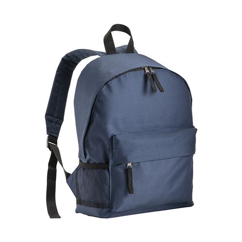 600D polyester 3-pocket backpack (one mesh side pocket). Adjustable shoulder straps 600D polyester 3-pocket backpack (one mesh side pocket). Adjustable shoulder straps