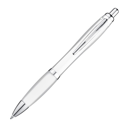 Transparent ball pen with rubber grip Transparent ball pen with rubber grip