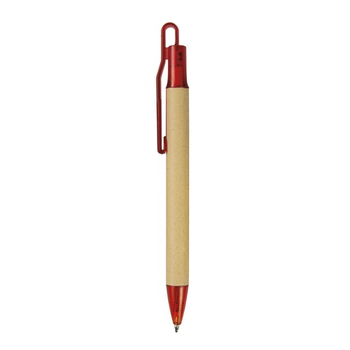 Stylo à déclic en papier recyclé avec détails plastique