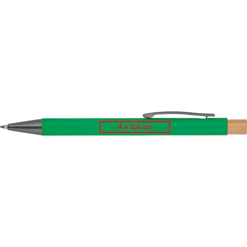 pen made from recycled aluminium with bamboo pusher