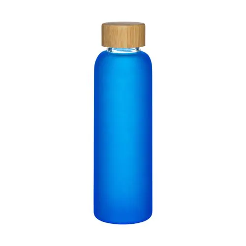 Bouteille en verre dépoli et bouchon en bambou, capacité 500 ml