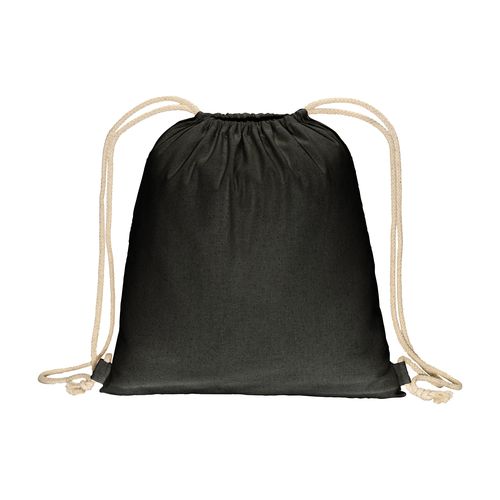 Mochila de color liso de algodón reciclado (140 g/m2). Cierre con doble cordón Mochila de color liso de algodón reciclado (140 g/m2). Cierre con doble cordón