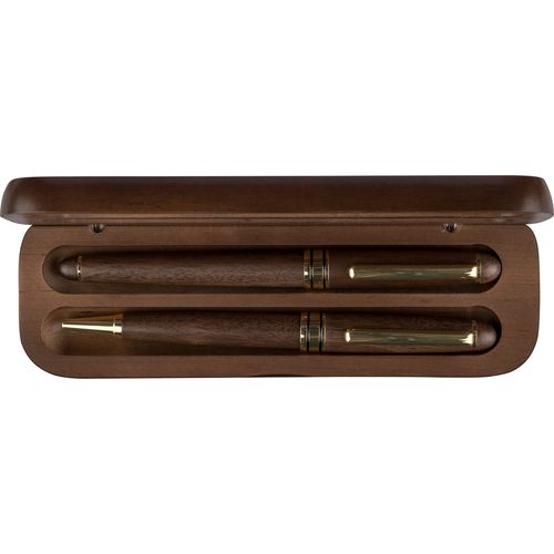 Coffret de stylos en bois de noyer Adelina