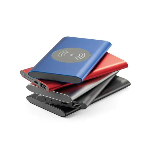CASSINI. Power bank 4.000 mAh z bezprzewodową ładowarką 5W z aluminium pochodzącego z recyklingu (100% rAL) CASSINI. Power bank 4.000 mAh z bezprzewodową ładowarką 5W z aluminium pochodzącego z recyklingu (100% rAL)
