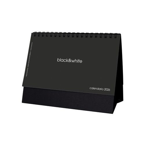 2026 Monthly Desk Calendar, 13 sheets on white or black cardstock, spiral bound