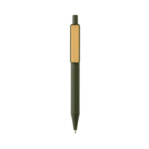 Stylo en ABS recyclé GRS avec clip en bambou Stylo en ABS recyclé GRS avec clip en bambou