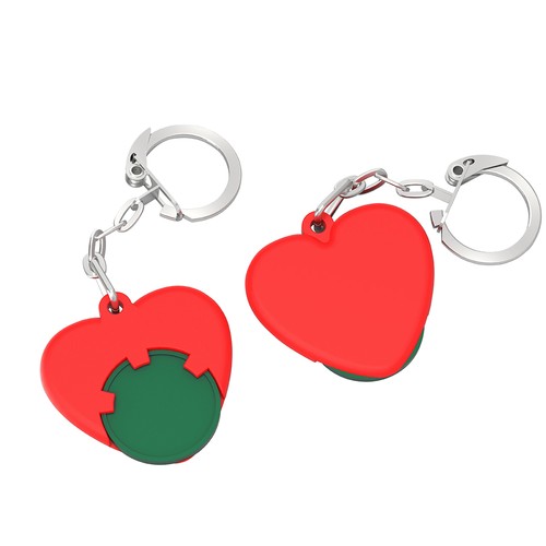 Chip holder with 1€ chip "heart"
