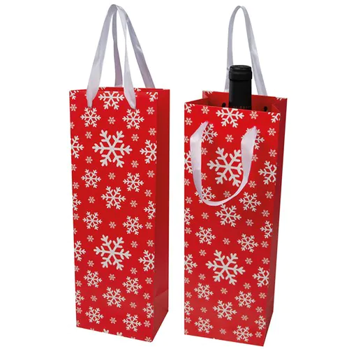 Bolsa de vino en diseño navideño.