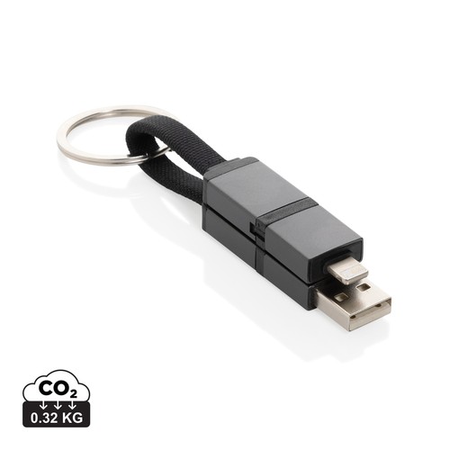 Câble de charge rapide 4 en 1 60W en aluminium recyclé Terra Câble de charge rapide 4 en 1 60W en aluminium recyclé Terra